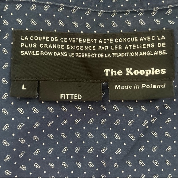 The Kooples Navy Bandanna Paisley Print Pearl Snap Western Fitted Shirt Large - Picture 9 of 12